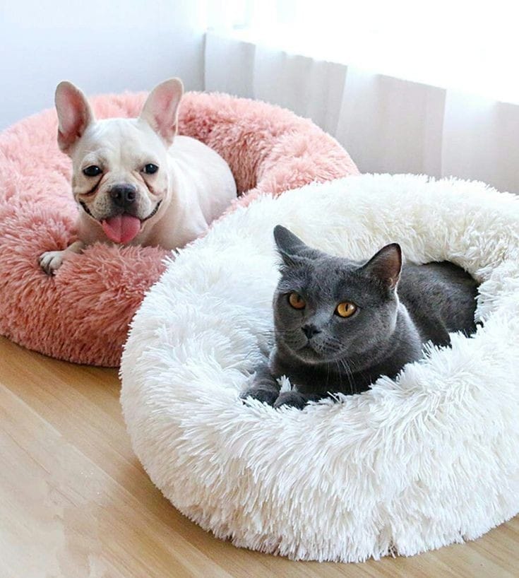 Cama Donut para Perros y Gatos – Suave, Acolchada y Confortable