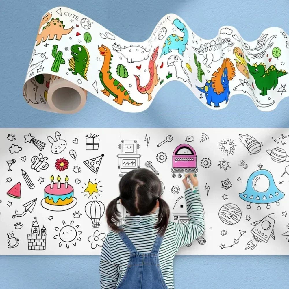 Rollo de Papel para Colorear Infantil – Dibujos Creativos para Niños