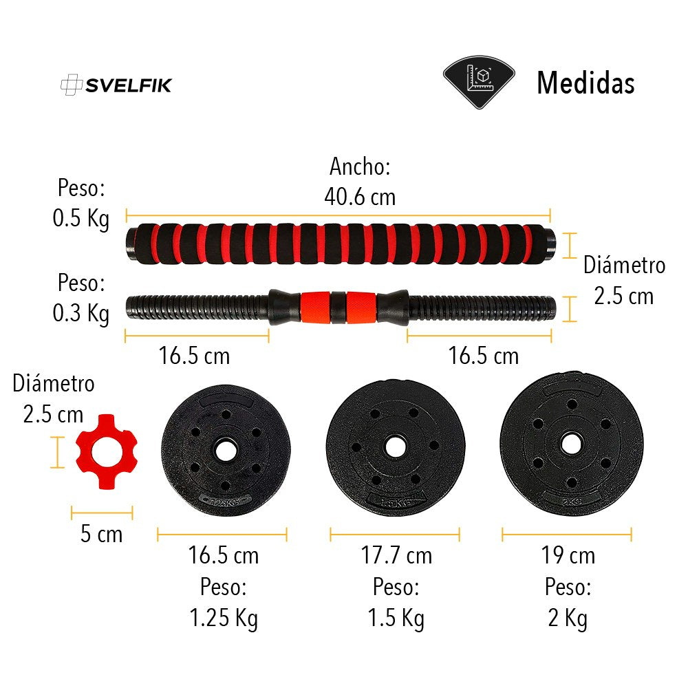 Kit de Mancuernas Ajustables con Discos – Entrena en Casa