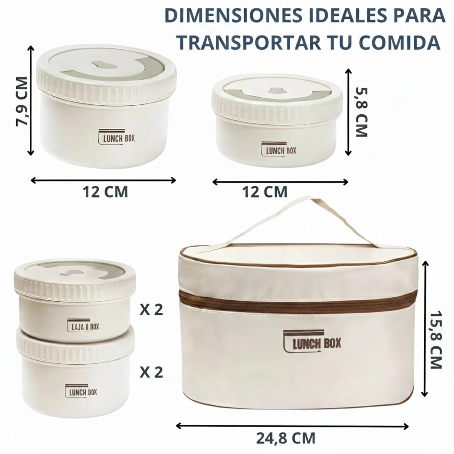 Lonchera Térmica Portátil con Recipientes – Lleva tus Comidas a Todas Partes