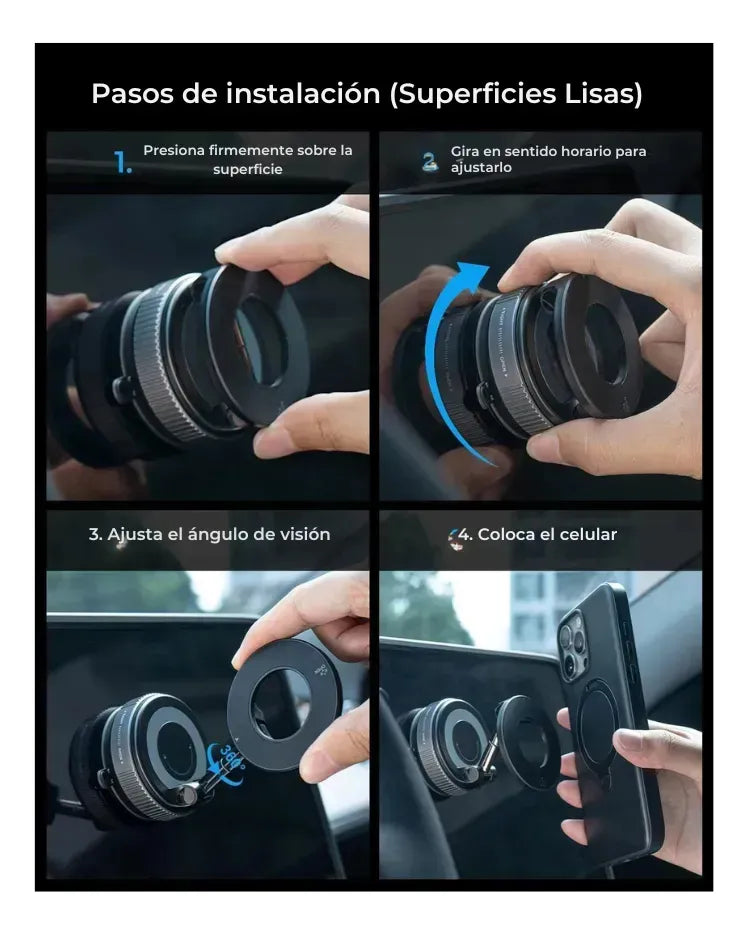 Soporte Magnético 360° para Celular – Manos Libres en Cualquier Lugar