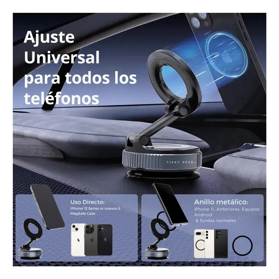 Soporte Magnético 360° para Celular – Manos Libres en Cualquier Lugar