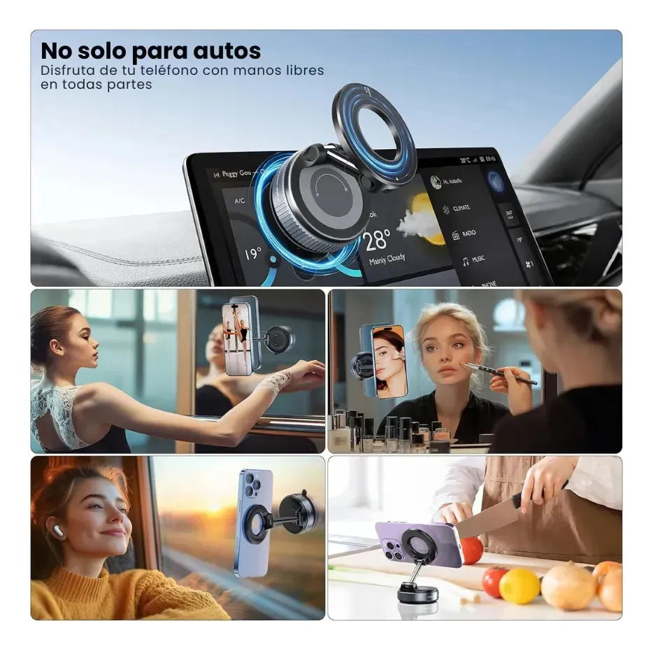 Soporte Magnético 360° para Celular – Manos Libres en Cualquier Lugar