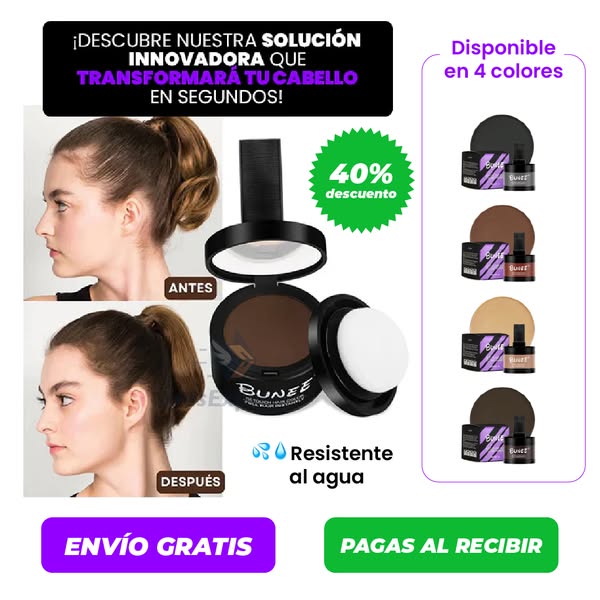 Polvo Capilar Bunee para Rellenar Zonas con Poco Cabello – Efecto Natural
