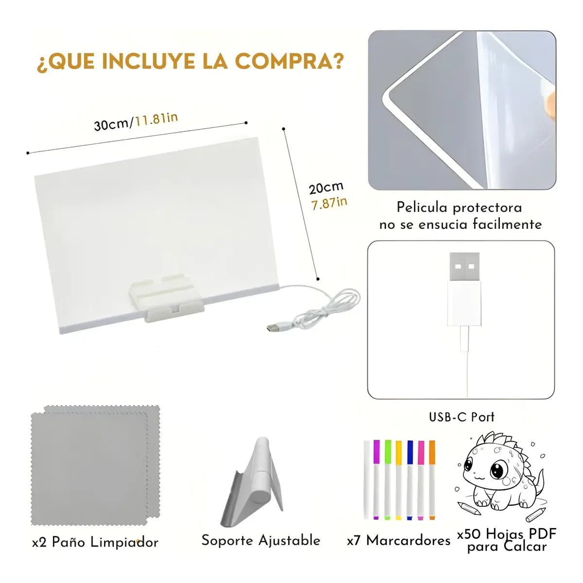 Pizarra LED Mágica para Dibujar con Marcadores